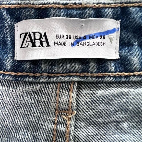 Zara Mom fit jeans tapered high waist button fly 90s size 4 - Picture 13 of 16